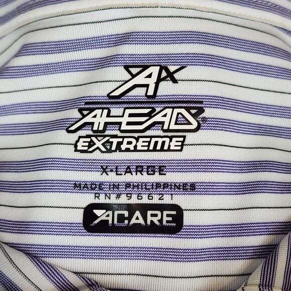 Ahead Extreme Polo Purple and White Striped Logo Size XL - Picture 5 of 6
